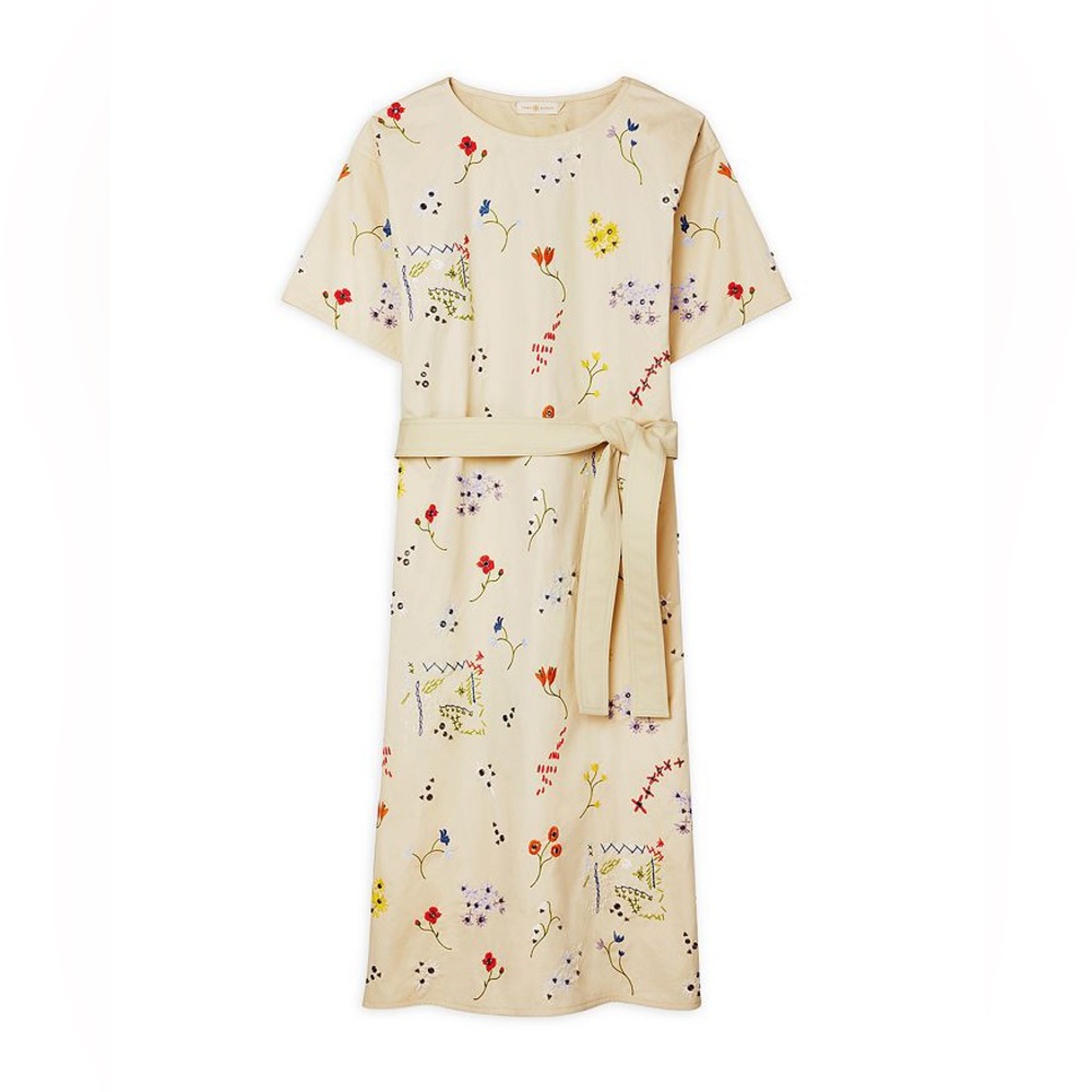 Tory Burch Embroidered Cotton Shift Dress